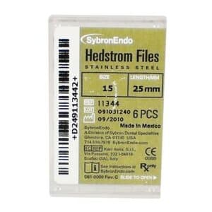 Sybron Endo Hedstrom Files, Stainless Steel, 25 mm, #15, White, 6/Pk, 11344 thumbnail 16