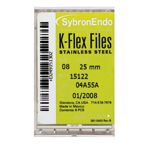 Kerr K-Flex Stainless Steel Hand Files, 25 mm, #08, Gray, 6/Pk, 15122 thumbnail 17