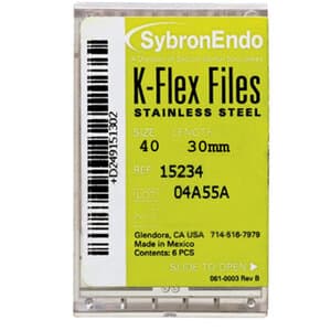 Kerr K-Flex Stainless Steel Hand Files, 30 mm, #40, Black, 6/Pack, 15234 thumbnail 8