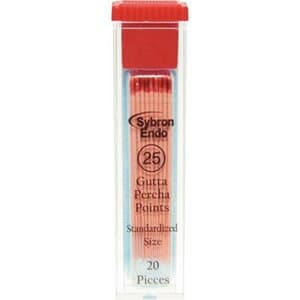 Kerr Standardized Gutta-Percha Points, 0.02 Taper, ISO #25, Red, 120/Pk (6 Vials of 20), #14384 thumbnail 2