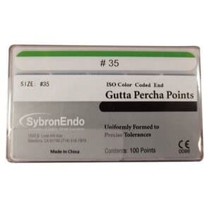 Kerr Endo Standardized Gutta Percha Points, Size #35, 100 per Box, #12652 - GUTTA PERCHA POINTS #35 PK100 #12652 - Image 1