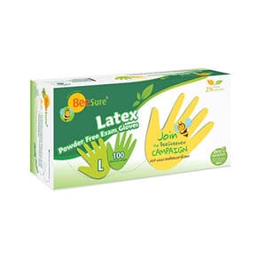 Beesure Latex Exam Gloves, Powder-Free, Non-Sterile, Large, White, 100/Box, BE2818 thumbnail 10