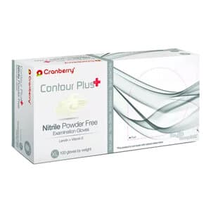 Cranberry Contour Plus Nitrile Exam Gloves, Powder-Free, Latex-Free, White, Extra Small, 100/Box, CR3225 thumbnail 4