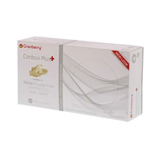 Cranberry Contour Plus Nitrile Exam Gloves, Powder-Free, Latex-Free, Medium, White, 100/Box, CR3227 thumbnail 5