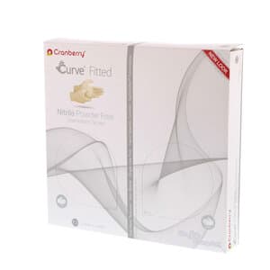 Cranberry Curve Fitted Powder-Free Nitrile Exam Gloves, White, Size 7.0, 100/Box, CR3426 thumbnail 10