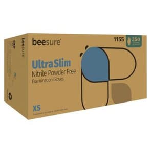 BeeSure UltraSlim Nitrile Exam Gloves, Powder Free, Non-Sterile, X-Small, Blue, 350/Box, BE1155 thumbnail 15