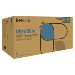 BeeSure UltraSlim Nitrile Exam Gloves, Powder Free, Non-Sterile, Large, Blue, 300/Box, BE1158 thumbnail 12