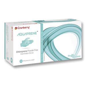 AquaPrene Chloroprene Powder-Free Exam Gloves, Medium, Aqua Blue, 200/Box, CR3027 thumbnail 8