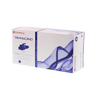 Cranberry Transcend Nitrile Exam Gloves, Powder-Free, Blue, Large, 300/Box - TRANSCEND NITRILE GLOVES PF BOX/250 LARGE - Image 1