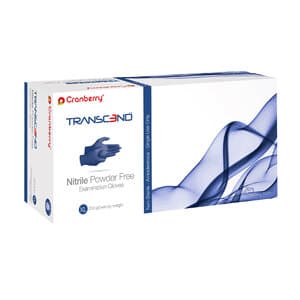 Cranberry Transcend 300 Nitrile Powder-Free Exam Gloves, X-Large, Blue, 300/Box, CR3369 thumbnail 2