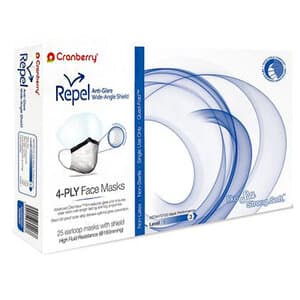 Cranberry Repel 4-Ply Anti-Glare Wide-Angle Earloop Face Mask with Shield, ASTM Level 3, Pearl Silver, 25/Box, R2980SI thumbnail 12