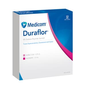 Duraflor 5% Sodium Fluoride Varnish Unit Dose 0.25 ml Bubblegum, Pack of 32 - DURAFLOR 5% FLUORIDE .25ML BUBBLEGUM PK32 - Image 1