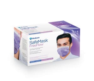SafeMask® FreeFlow™ Procedure Face Mask, ASTM Level 1, Ear Loop, Lavender, 50/Box, 200311 thumbnail 14