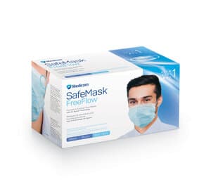 Medicom SafeMask FreeFlow ASTM Level 1 Procedure Face Mask, Blue, 50/Box, 200315 thumbnail 6