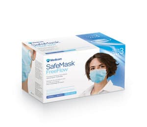 Medicom SafeMask FreeFlow Procedure Face Mask, ASTM Level 3, Blue, 50/Box, 200515 thumbnail 20
