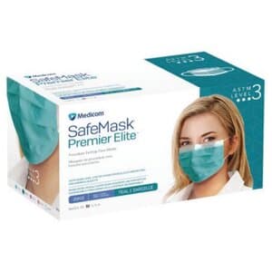 SafeMask® Premier Elite™ Procedure Earloop Face Mask, ASTM Level 3, Teal, 50/Box, 2043 thumbnail 18