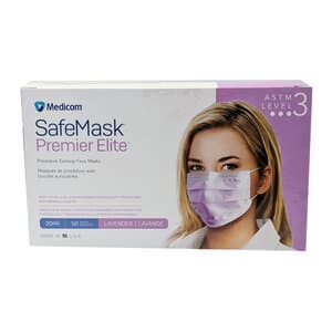 SafeMask Premier Elite Procedure Earloop Face Mask, ASTM Level 3, Lavender, 50/Box, 2044 thumbnail 16