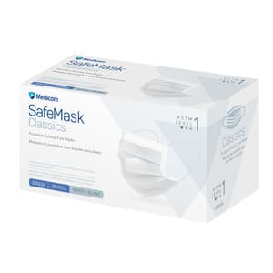 SafeMask® Classics™ Procedure Earloop Face Mask, ASTM Level 1, White, 50/Box, 205114 thumbnail 6