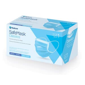 SafeMask® Classics™ Procedure Earloop Face Mask, ASTM Level 1, Blue, 50/Box, 205115 thumbnail 18
