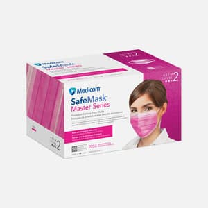 SafeMask Master Series Procedure Earloop Mask, ASTM Level 2, Azalea Festival (Bright Fuchsia), 50/Box, 2056 thumbnail 16
