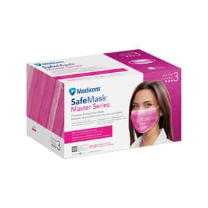 SafeMask Master Series Procedure Earloop Face Mask, ASTM Level 3, Azalea Festival (Bright Fuchsia), 50/Box, 2058 image