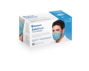 SafeMask TailorMade Procedure Mask with Chin Wire, ASTM Level 3, Blue, 50/Box, 2072 thumbnail 21