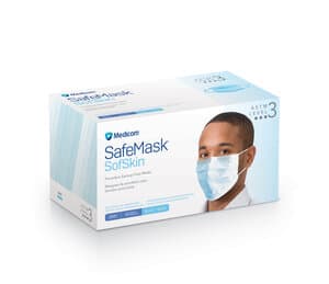 Medicom SafeMask SofSkin Procedure Earloop Face Mask, ASTM Level 3, Blue, 50/Box, 2087 thumbnail 19