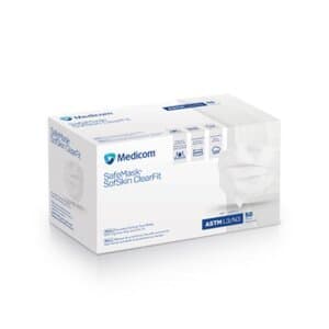 SafeMask SofSkin ClearFit Procedure Earloop Face Mask, ASTM Level 3, White, Fog-Free Strip & Chin Fit, 50/Box, 220014 thumbnail 6