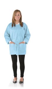 SafeWear Hipster Jacket, Hip Length, Soft Blue, Medium, Pack of 12 - SAFEWEAR HIPSTER JACKET MED SOFT BLUE PK/12 - Image 1