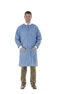 SafeWear High Performance Lab Coat, Deep Blue, Large, SMS, 3 Pockets, Snap Front, 12/Pk, 8107-C thumbnail 14