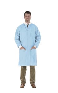 Medicom SafeWear High Performance Lab Coat, Soft Blue, Medium, SMS 45 gsm, 3 Pockets, Snap Front, 12/Pk, 8112-B thumbnail 14