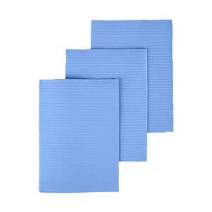 Medicom SafeBasics Dry-Back Plus Dental Bibs, 3-Ply Paper + 1-Ply Poly, Blue, 13" x 18", 500/Case, 8382 thumbnail 6