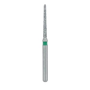 Meisinger Singles Disposable Diamond Bur FG, Round End Taper, Coarse, 1.2mm Diameter, 10mm Length, Green Ring, #1112.10C, 25/Pkg thumbnail 12