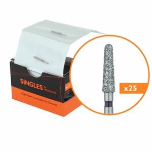 Meisinger Single-Use Sterile Diamond Bur, FG, Tapered Round End, #1121.8C, 2.1 mm, Super Coarse, Black, 25/Pk thumbnail 14