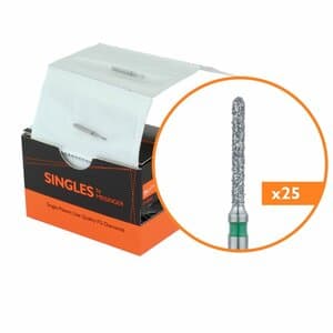 Meisinger Single-Use Sterile Diamond Burs, FG, Cylinder Round End, #1210.7C, 1.0 mm, Coarse, Green, 25/Pk thumbnail 13