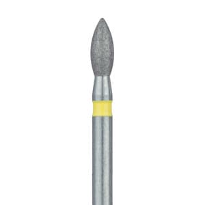 Meisinger 830C-018-FG Extra Fine Diamond Bur, Pointed Football, Friction Grip, 1.8 mm Head, Yellow Ring, 5/Pk thumbnail 6