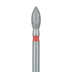 Meisinger 830F-021-FG Fine Diamond Bur, Pointed Football, Friction Grip, 2.1 mm Head Diameter, 5.0 mm Head Length, Red Ring, 5/Pkg thumbnail 5