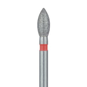 Meisinger Multi-Use Diamond Bur, FG, Pointed Football, #830F-023, 2.3 mm Head, 5.0 mm Head Length, Fine, Red, 5/Pk, 830F-023-FG thumbnail 7