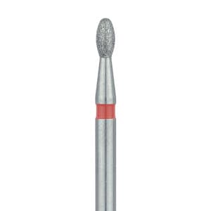 Meisinger 833F-014-FG Fine Diamond Bur, Egg/Football Shape, Friction Grip, 1.4 mm Head, 2.8 mm Working Length, Red Ring, 5/Pack thumbnail 6