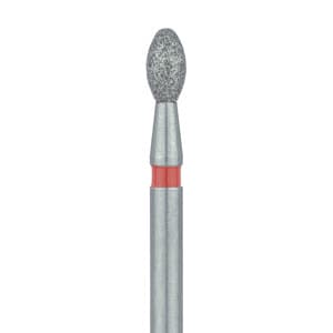 Meisinger Multi-Use Diamond Bur, Friction Grip, Egg/Football, 833F, 1.8 mm, Fine, Red, 5/Pk, 833F-018-FG thumbnail 7