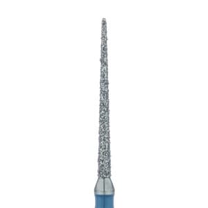 Meisinger FG #859L.010 Medium, Needle Shaped, Interproximal Reduction Diamond Bur, 1.0mm Head, 12mm Working Length, Blue Ring, 5/Pk thumbnail 5