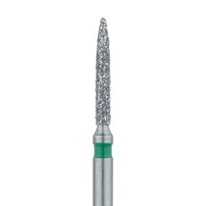 Meisinger 862G-012-FG Coarse Flame Diamond Bur, Friction Grip, 1.2 mm Head, 8 mm Working Length, Green Band, Multi-Use, 5/Pk thumbnail 6