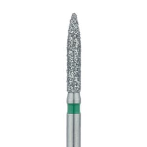 Meisinger FG #862G-016 Coarse Flame Diamond Bur, 1.6mm Head, 8mm Working Length, Green Band, Multi-Use, 5/Pk thumbnail 6