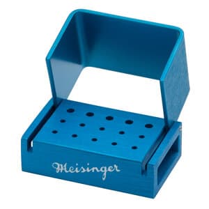 Meisinger BL100 Bur Block, 15 Hole (5 RA & 10 FG), Blue, Anodized Aluminum, Autoclavable thumbnail 2