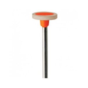 Meisinger Luster Diamond Flexible Polisher for IPS e.max – Wheel, Gray/Orange, Fine, High Shine, 11.0 mm, DPO06, 2/Pkg - -Luster for Emax: Wheel Polisher/Fine/High-Shine/ Gray-Orange - Image 1