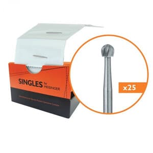Meisinger Singles Sterile Carbide Bur, FG Friction Grip, Round #8, 2.3 mm Head, 25/Pack, HM1-023-FG thumbnail 4