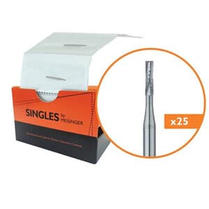 Meisinger FG #557XL Straight Fissure Crosscut Carbide Burs, Sterile, Extra Long Surgical, 1mm Head, 25/Pk, HM31-010-SU thumbnail 3