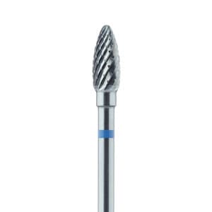 Meisinger HM251GX-040-HP Laboratory Carbide Bur, Tapered Round End, Cross Cut, 4.0 mm, Medium, Blue Ring, HP Shank, 1/Pk thumbnail 6
