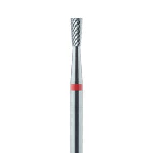 Meisinger Tungsten Carbide Cutter, HM 30MF-023, Inverted Cone, X-Cut Fine, Red Ring, HP, 2.3 mm Diameter, 5.5 mm Head Length thumbnail 3
