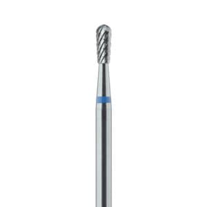 Meisinger Tungsten Carbide Lab Bur, Small Regular Pear, X-Cut Medium, Blue Ring, HP (Handpiece), 2.3 mm Diameter, 5.5 mm Head Length, HM 77MG-023 thumbnail 4